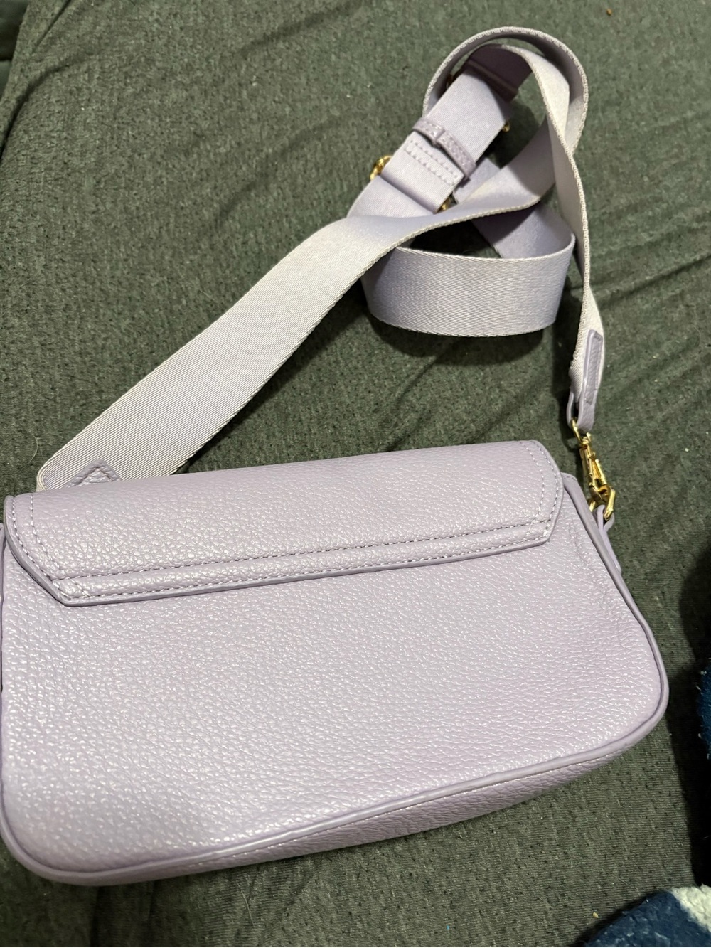 Source Unknown Lavender Pebbled Crossbody Bag with Wide Strap
